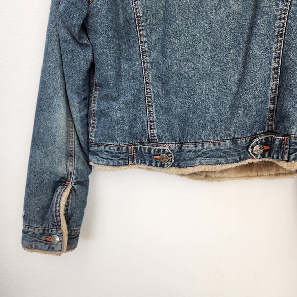 Vintage Y2K Lapis Fleece Lined Button Down Jean Jacket M - Picture 7 of 9